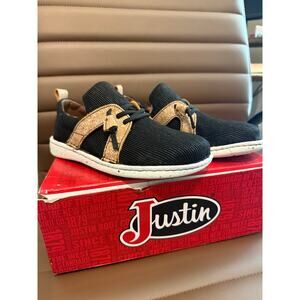 Justin NEW Bobbie Women’s slip on shoes Size 6.5M black/Tan Crackle